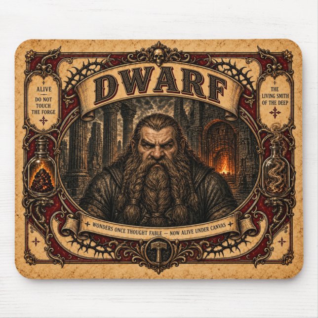 Mousepad Anão, Monstro do Circo Vintage (Frente)