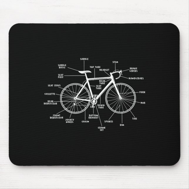 Mousepad Anatomia de bicicleta - partes engraçadas de bicic (Frente)