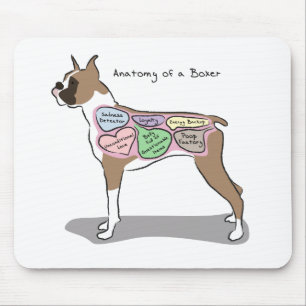 Mousepad Anatomia de presentes de um cão do pugilista