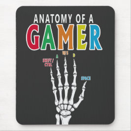 Mousepad Anatomia De Um Esqueleto De Jogador Mão Engraçada