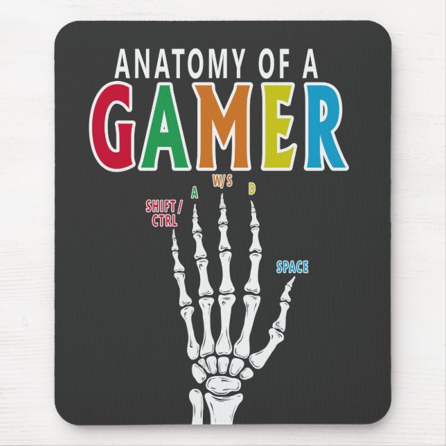 Mousepad Anatomia De Um Esqueleto De Jogador Mão Engraçada (Frente)