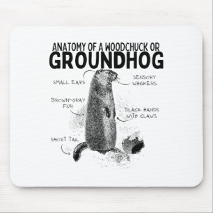 Mousepad Anatomia de um esquilo ou marmota Animal engraçado
