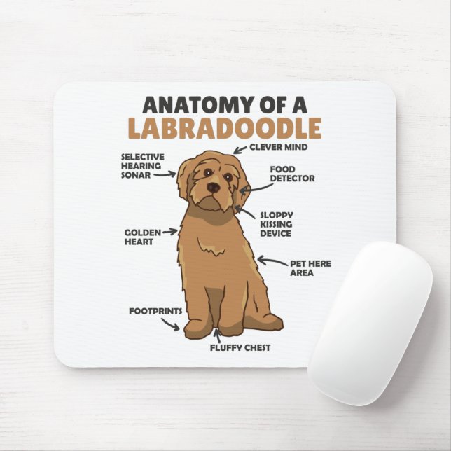 Mousepad Anatomia De Um Labradoodle Cute Canine Puppy (Com mouse)