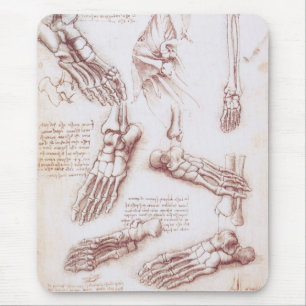 Mousepad Anatomia humana: Ossos de pés por Leonardo da Vin
