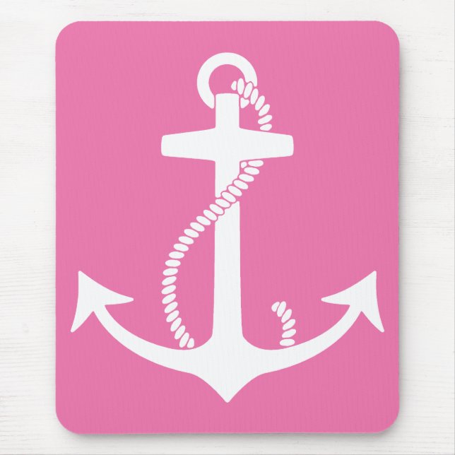 Mousepad Âncora cor-de-rosa (Frente)