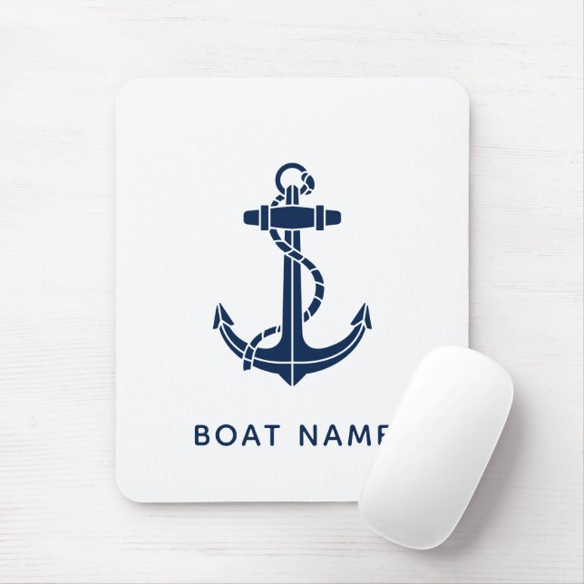 Mousepad Âncora de Barco Personalizada Enfeite Costeiro Ânc (Com mouse)
