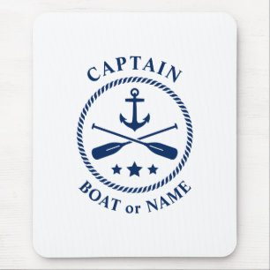 Mousepad Âncora e Oars náuticos com o Capitão Barco ou N