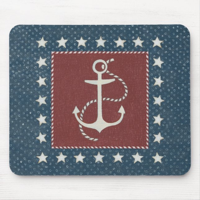 Mousepad Âncora litoral da arte | no vermelho (Frente)