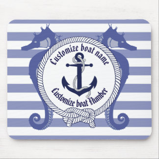 Mousepad Âncora náutica/Cavalo marinho/nó/Designação person