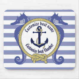 Mousepad Âncora náutica/Cavalo marinho/nó/Designação person