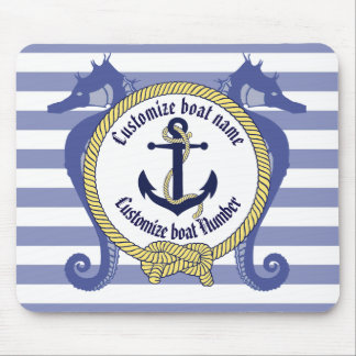 Mousepad Âncora náutica/Cavalo marinho/nó/Designação person