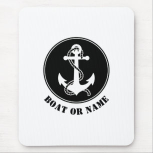 Mousepad Âncora náutica e controle seu barco ou nome pret