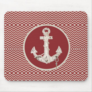 Mousepad Âncora náutica formal da praia da viga de Borgonha