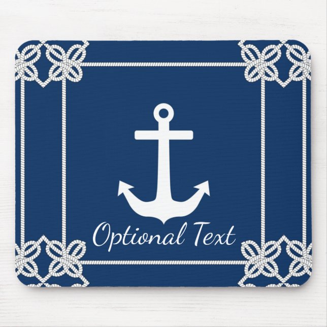 Mousepad Âncora no quadro de corda náutica (Frente)