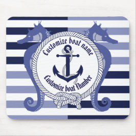 Mousepad Ancoragem Náutica/Nó de Seaman/Nome personalizado,