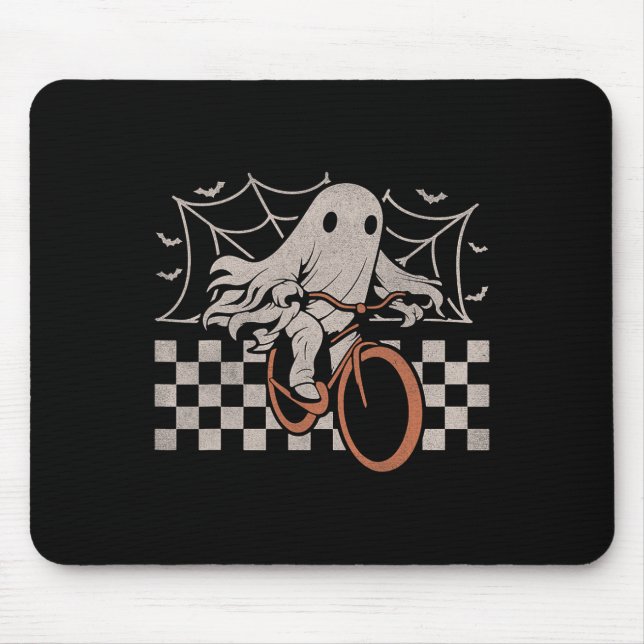 Mousepad Andando na Bicicleta Fantasma de Halloween Ghoul B (Frente)