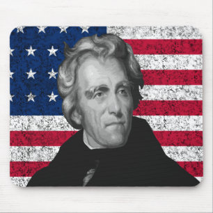 Mousepad Andrew Jackson e a bandeira dos E.U.