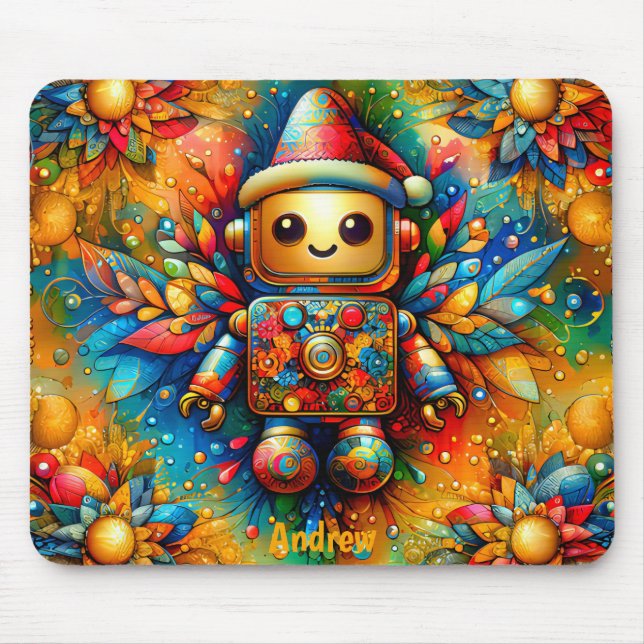 Mousepad ANDREW ~ Zany ROBOT Natal (Frente)