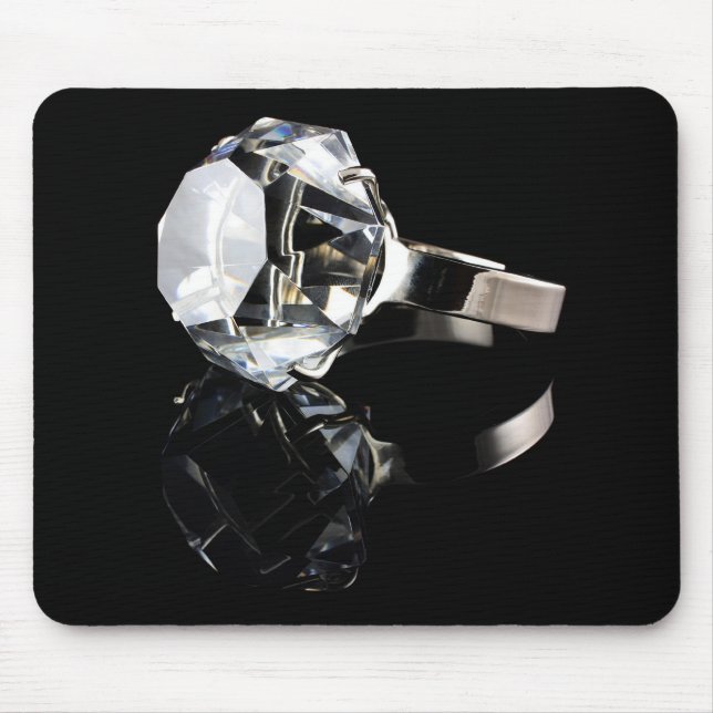 Mousepad Anel de diamante no preto (Frente)