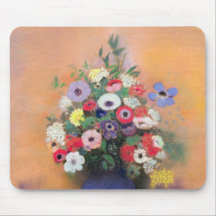 Mousepad Anêmonas e lilac em um vaso azul, depois de 1912