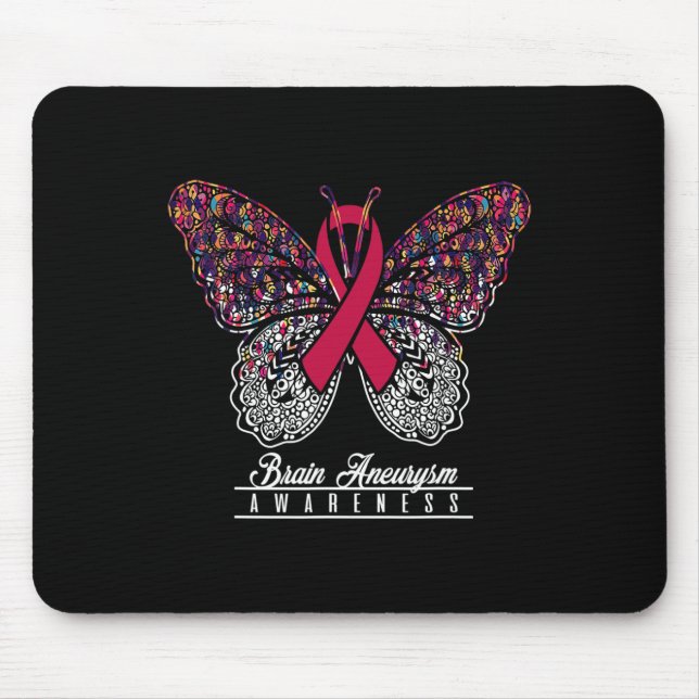 Mousepad Aneurismo Sensibilização Borboleta Oferece Present (Frente)