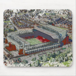 Mousepad Anfield Stadium Liverpool - Artistic Watercolour