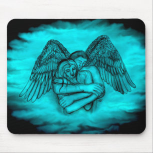 Mousepad Angel Eros in Love, design preto e verde