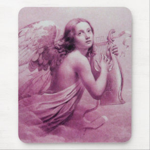 Mousepad ANGEL JOGANDO LYRA SOBRE AS NUVENS DE rosa