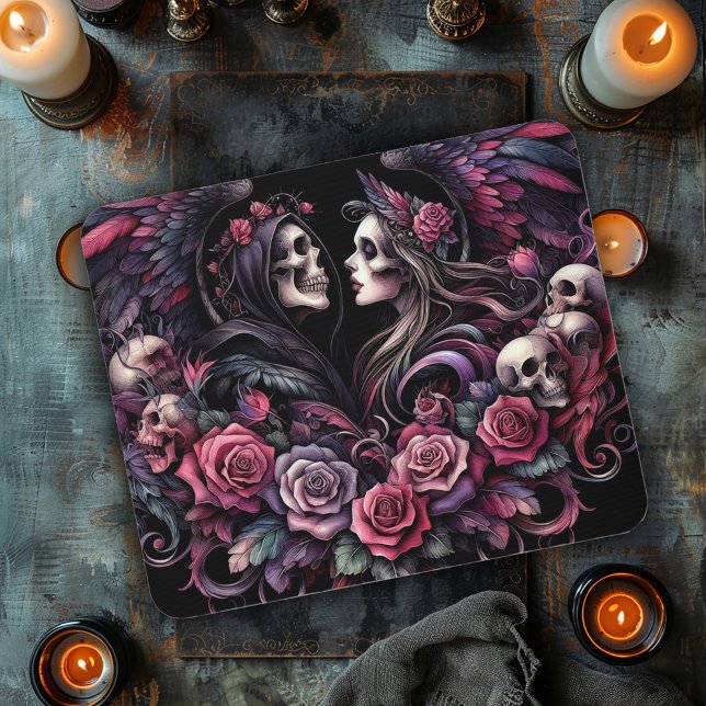 Mousepad Angel Skeletons com Rosas (Criador carregado)
