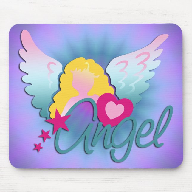 Mousepad Angels Love | brilho violeta (Frente)