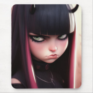 Mousepad Angry Punk Rocker Girl