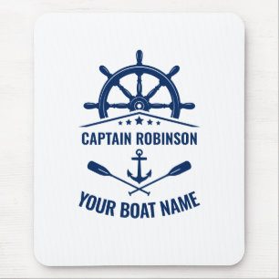 Mousepad Ângulo Náutico Oars Helm Capitão e Nome do Barc