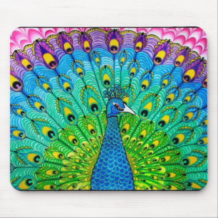 Mousepad Animação de pássaros-pavão