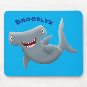 Mousepad Animação engraçada de tubarão Hammerhead