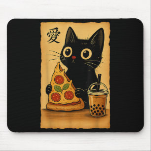 Mousepad Animação Kawaii Japonês Pizza Cat A Chá Cat Comend