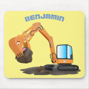 Mousepad Animador de escavação laranja-branca
