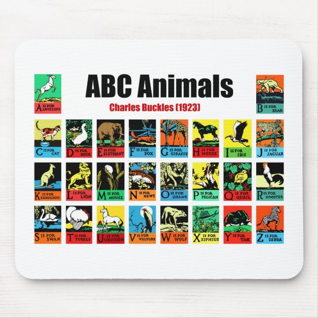 Mousepad Animais ABC, Charles Buckles (1923) (Frente)