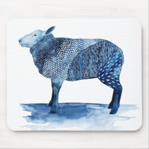 Mousepad Animais Azuis-De-Cerrado-Cobalto - Ovinos