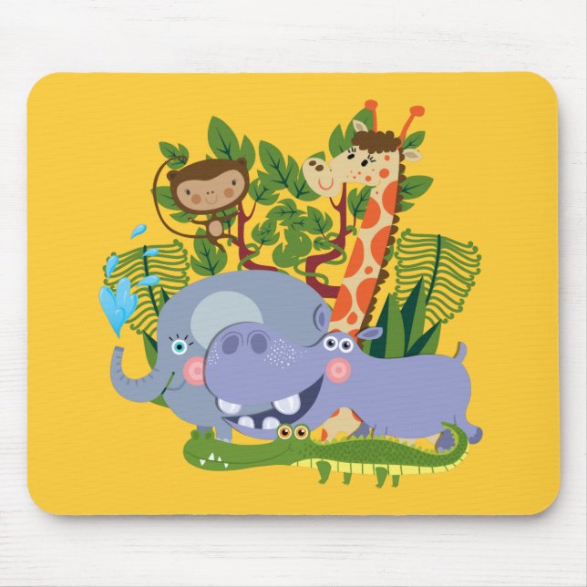 Mousepad Animais bonitos do safari (Frente)