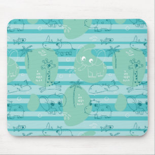 Mousepad Animais bonitos que jogam com água 1
