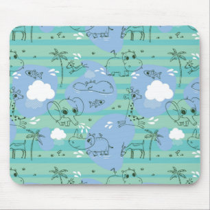 Mousepad Animais bonitos que jogam com água 3