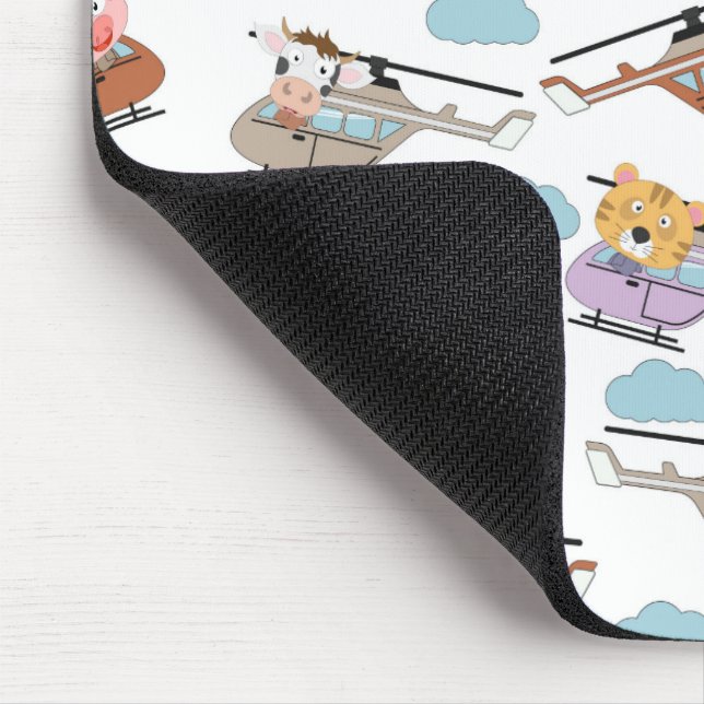 Mousepad Animais Cutes No Padrão Do Helicóptero (Canto)