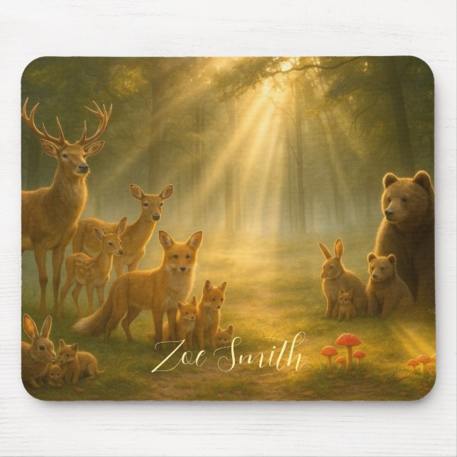 Mousepad Animais da vida selvagem da floresta - Personaliza (Frente)