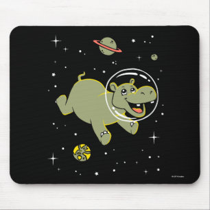 Mousepad Animais do hipopótamo no espaço