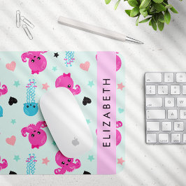 Mousepad Animais do Mar, Octopus, água-viva, coração, seu n