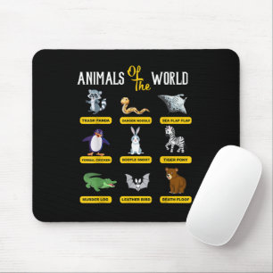 Mousepad Animais Do Mundo Nomes Reais Engraçados De Animais