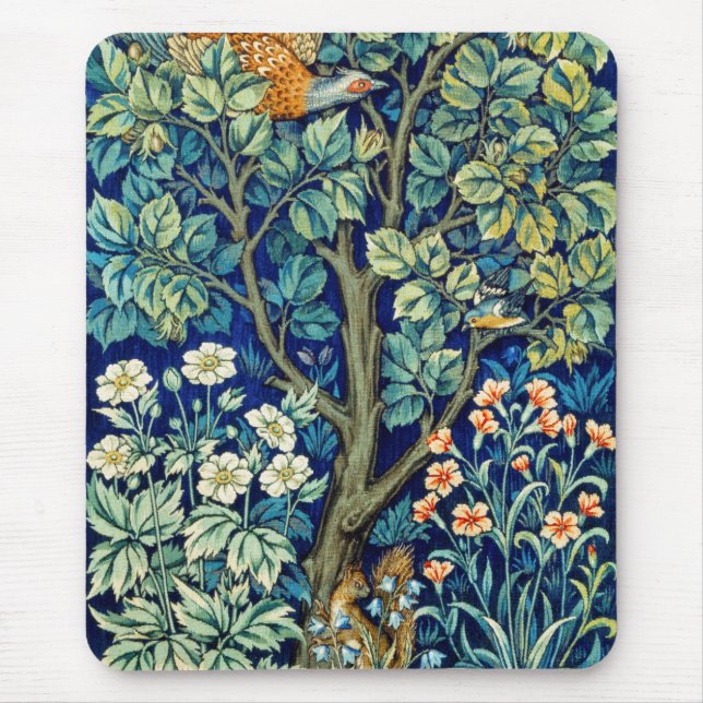 Mousepad Animais e Flores, Floresta, William Morris (Frente)