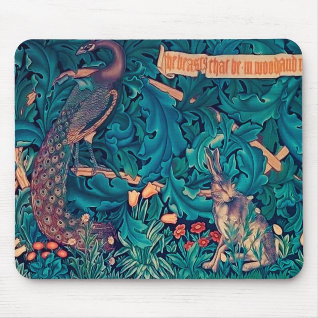 Mousepad Animais na Floresta, William Morris (Frente)