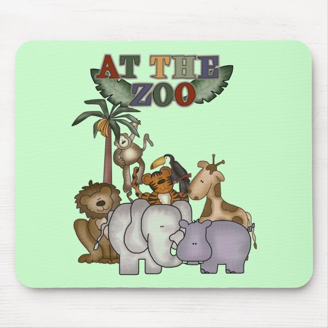 Mousepad Animais no camiseta e nos presentes do jardim zool (Frente)