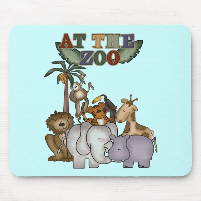 Mousepad Animais no camiseta e nos presentes do jardim zool (Frente)